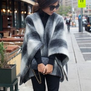 Ted Baker Brushed Wool Checked Cape